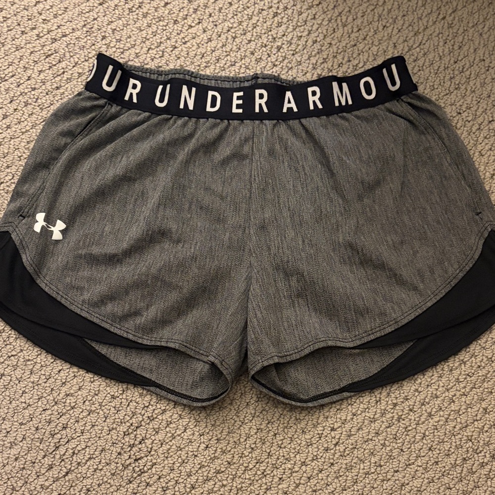 Under Armour Women's Black and Gray Athletic Shorts
